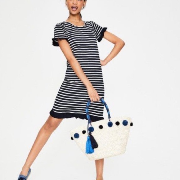 Boden Dresses & Skirts - Boden Emily Jersey Dress in Navy/Ivory Stripe | 6